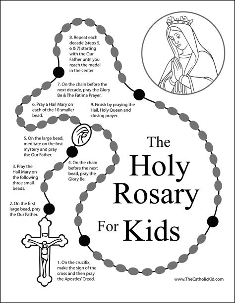 Holy Rosary Coloring Pages