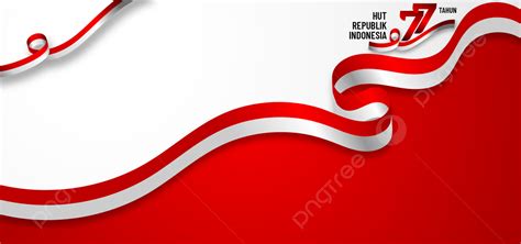 Hut Republik Indonesia 77 Tahun Pita Illustrasi Merah Putih Background ...