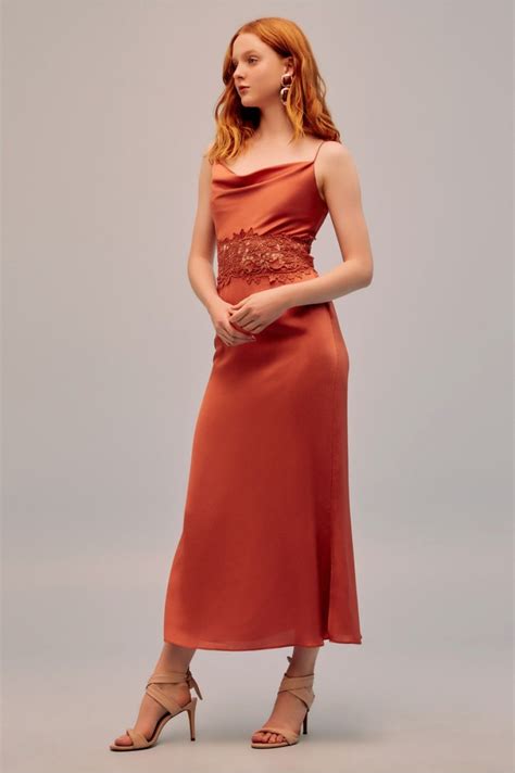 Keepsake Vienna Midi Dress in Burnt Orange | Burnt orange dress, Orange ...