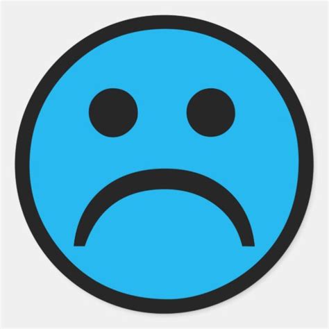 Sad face classic round sticker | Zazzle.com