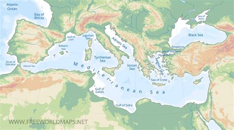 Map Of Mediterranean Countries - Blank North America Map