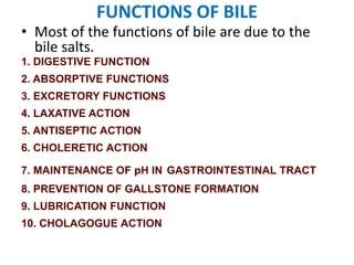 Physiology properties of bile, composition of bile, functions of bile ...