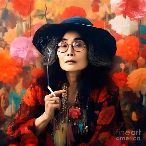 Yoko Ono Portrait Painting by Mark Ashkenazi - Fine Art America