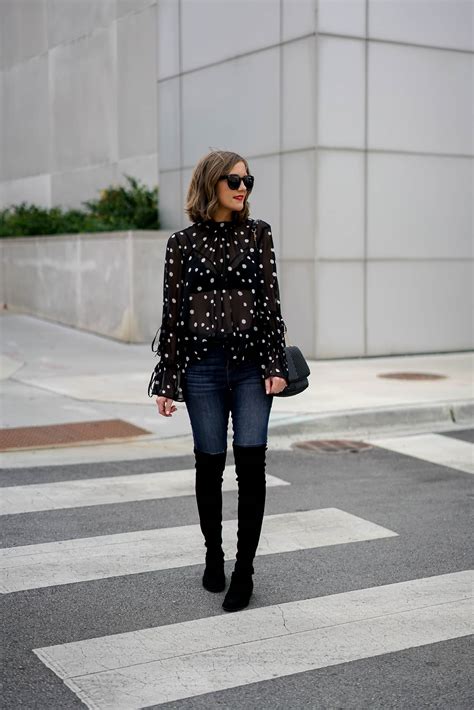 winter-date-night-outfit-idea-topshop-sheer-polka-dot-blouse-over-the ...