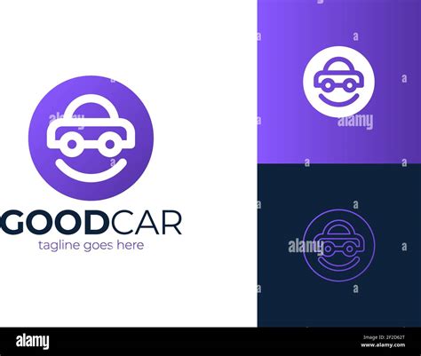 Happy Car Logo Design. Smile car vector logo design template. Car face ...