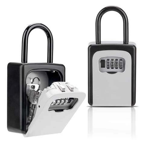 Key Lock Box, Combination Lockbox with Code for House Key Storage ...