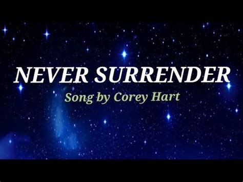 NEVER SURRENDER Lyrics - Corey Hart - YouTube