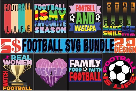 Football SVG Bundle Bundle · Creative Fabrica