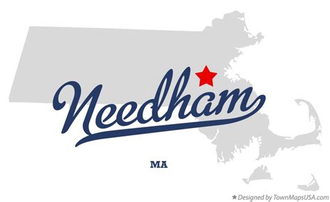 Map of Needham, MA, Massachusetts