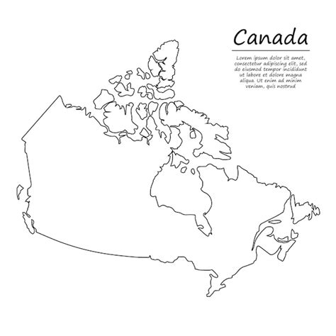 Premium Vector | Simple outline map of Canada, in sketch line style