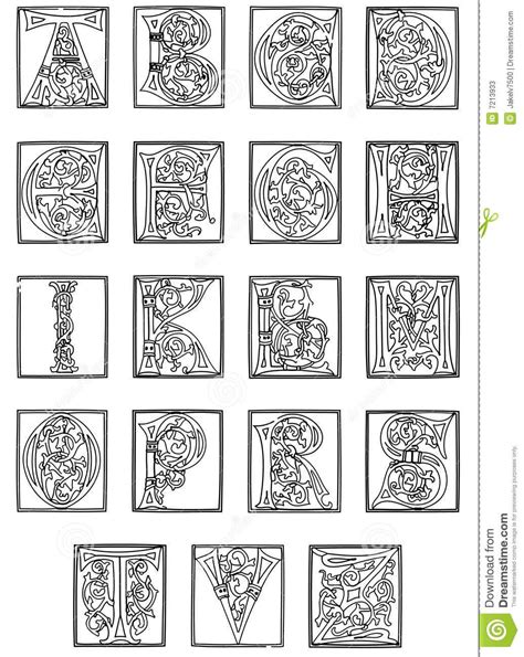 Illuminated Letters Coloring Pages Free - Tripafethna