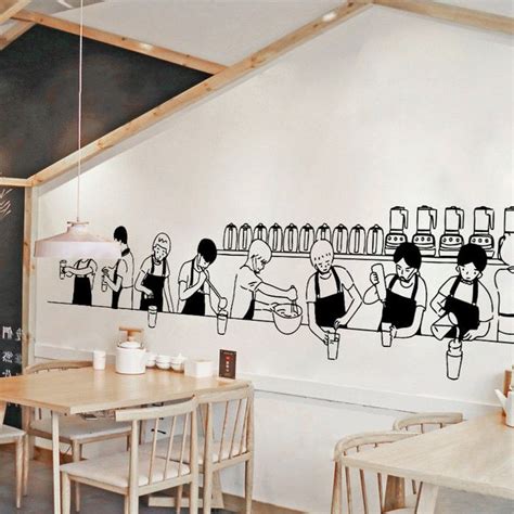 Pin on Restaurant ideas | Cafe wall art, Mural cafe, Restaurant ...