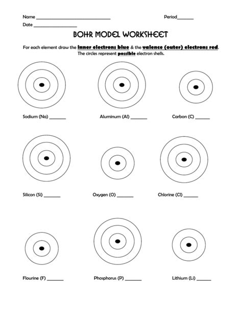 Bohr Model Worksheet - Duplin County Schools