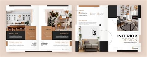 Free Vector | Flat minimal interior design brochure template