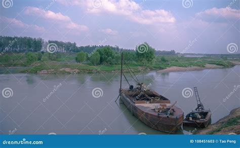 Old ships and Huaihe river stock image. Image of wanghuai - 108451603