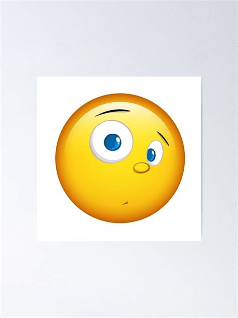 "Concerned Face Emoji" Poster for Sale by SeanyPoo | Redbubble