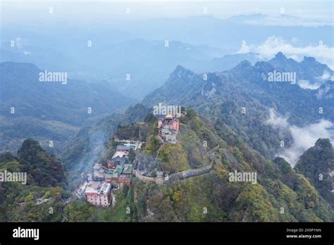 Aerial view of wudang mountain landscape Stock Photo - Alamy