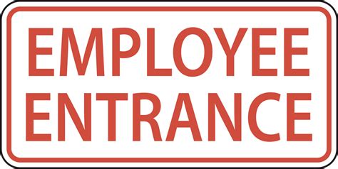 Employee Entrance Sign On White Background 7138454 Vector Art at Vecteezy