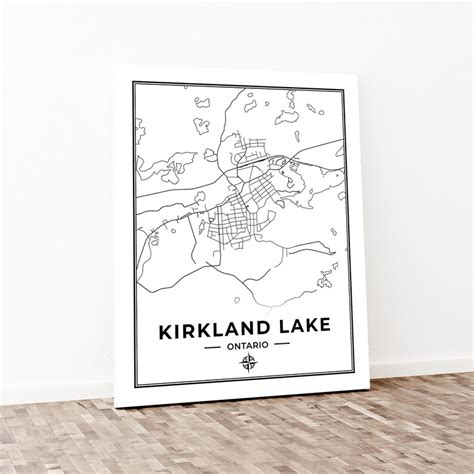 Kirkland Lake Map Print Map of Kirkland Lake Ontario Black | Etsy Canada