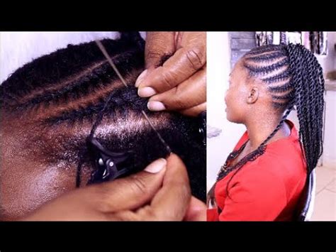 Tutorial | Needle & Thread Flat Twists + Cornrow | Stitch Braid ...