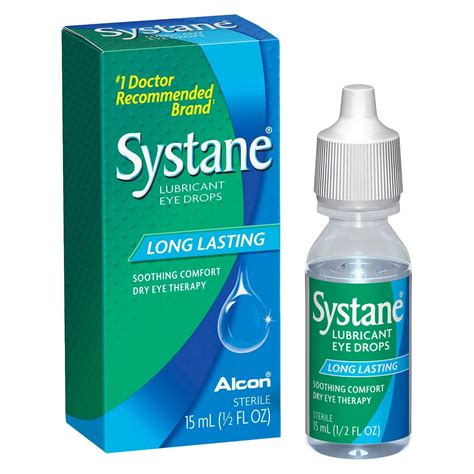 Systane Long Eyes Lubricant Eye Drops for Dry Eyes Symptoms, 15mL, 0.51 ...