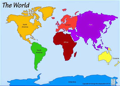 Free printable world map, World map continents, Continents and oceans