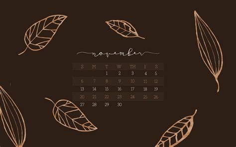 November Calendar Wallpaper - Desktop & Mobile Calendar for 2016