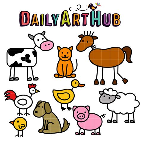 5 Cute Farm Animals Drawings - AMP