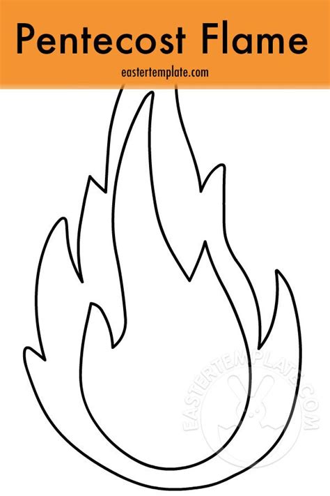 Printable Pentecost Flame shape - Easter Template