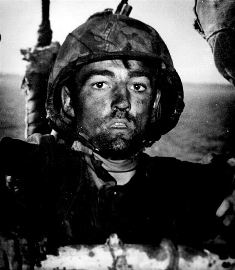 An American marine exhibits the thousand-yard stare after two days of ...