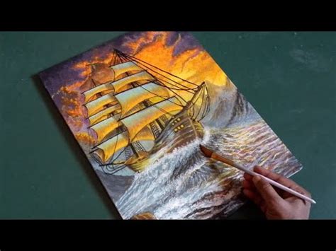 Acrylic Sailboat Painting Tutorial || How To Paint A Ship Easy ...