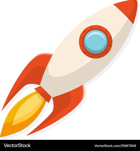 Cartoon flat design rocket ship symbol of start Vector Image