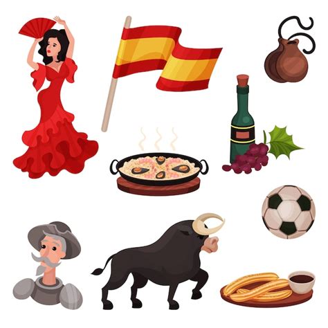 Premium Vector | Spanish traditional symbols and objects. illustration ...