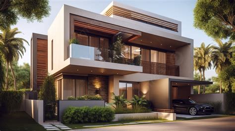 Modern Bungalow Exterior Design And House Background, House Front ...