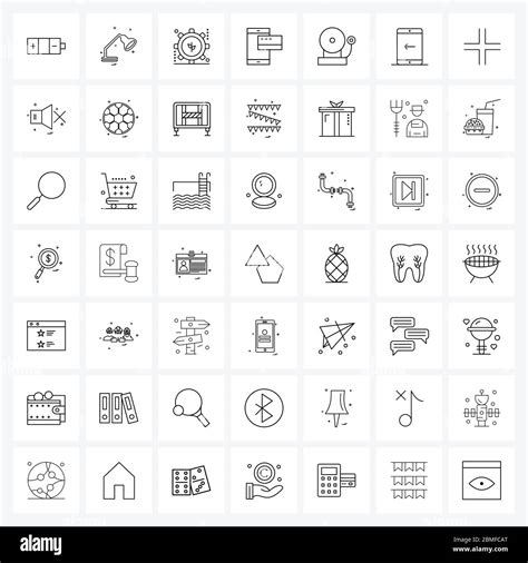 Set of 49 UI Icons and symbols for fire, alarm, gear, phone, online ...