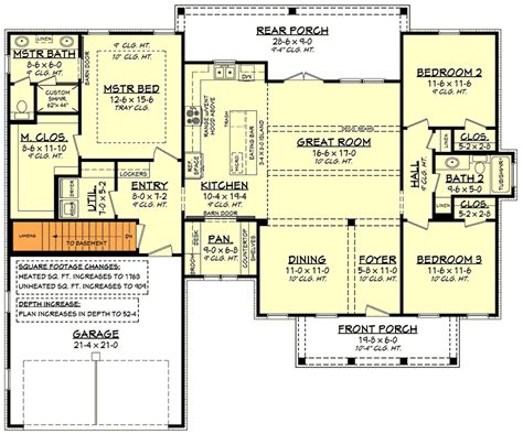 One-Story Modern Farmhouse Plan with Open Concept Living - 51829HZ ...