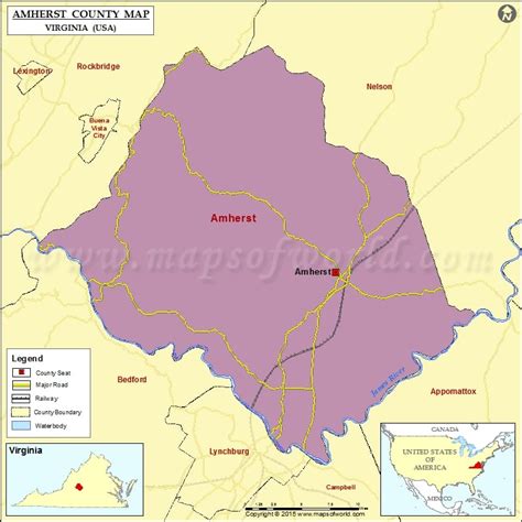 Amherst County Map, Virginia