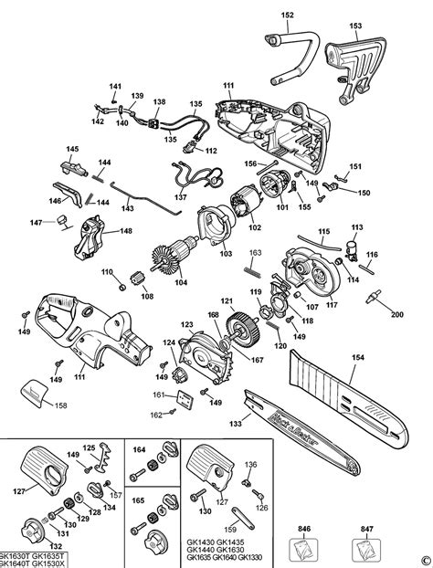 Black & Decker GK1635 Type 4 Chainsaw Spare Parts - Part Shop Direct