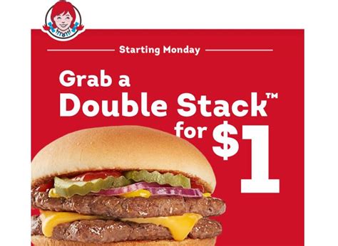 Wendy's Double Stack Deal: Buy A Double Stack Hamburger For Only $1