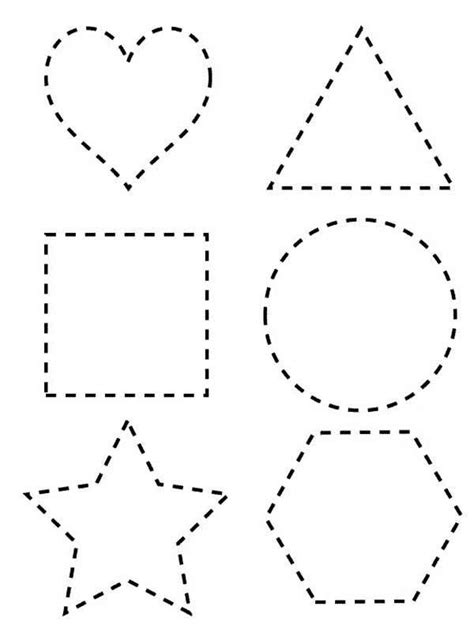 Dotted Line Shapes Coloring Page | Shape coloring pages, Shape tracing ...