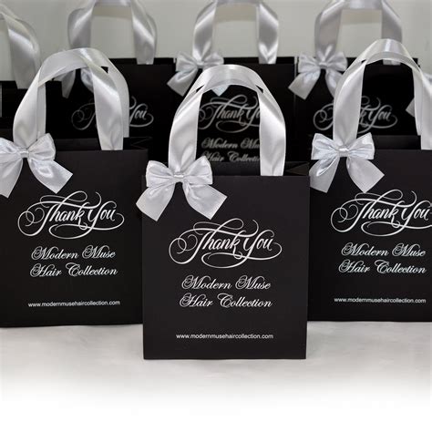 25 Logo Gift Bags With Satin Ribbon Handles and Bow Elegant - Etsy