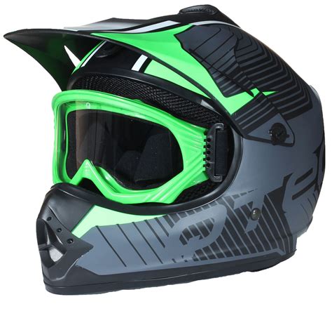 Childrens Kids MOTOCROSS style MX HELMET & GOGGLES Off Road BMX Dirt ...