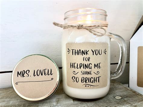 Personalized Teacher Candle, Teacher Gift, Teacher Appreciation Gift ...