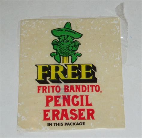 Frito Bandito Eraser offer | Eraser, Childhood memories, Old toys