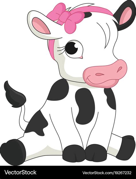 Of cartoon baby calf Royalty Free Vector Image