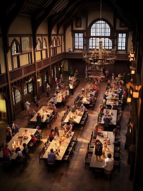 Premium AI Image | Tilt Shift Photo of Mead Hall Feast a Grand Feast Is ...