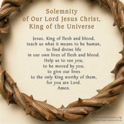 Prayer for the Solemnity of Our Lord Jesus Christ, King of the Universe ...