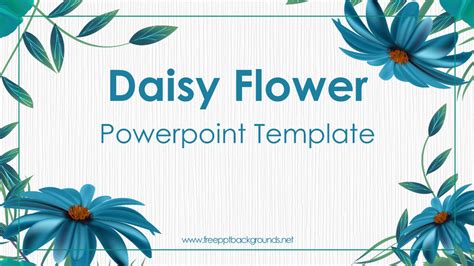 Daisy Flower Powerpoint Templates - Blue, Border & Frames, Flowers ...