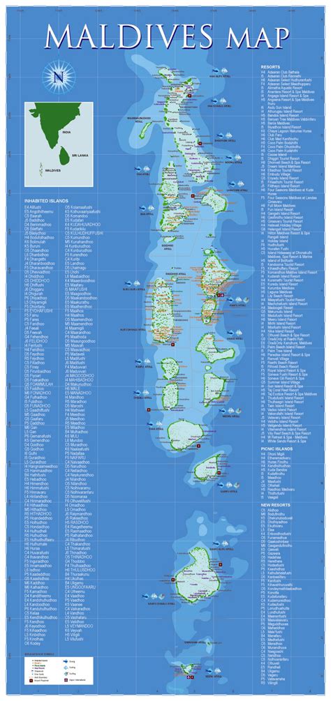 Detailed travel map of Maldives | Maldives | Asia | Mapsland | Maps of ...