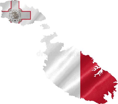 Malta Map with Flag stock illustration. Illustration of contour - 181060865